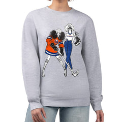 New York Islanders G-III 4Her by Carl Banks Women's Hockey Girls Team Graphic Fleece Pullover Sweatshirt - Heather Gray | NHL discount