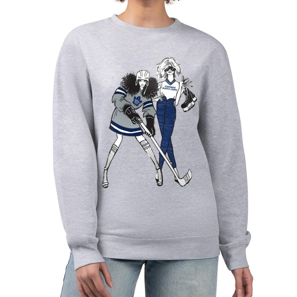 Toronto Maple Leafs G-III 4Her by Carl Banks Women's Hockey Girls Team Graphic Fleece Pullover Sweatshirt - Heather Gray | NHL discount