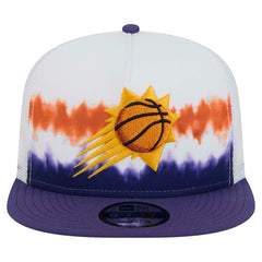 New Era Phoenix Suns Dip-Dye 9FIFTY A-Frame Trucker Snapback Hat White/Purple