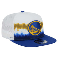 New Era Golden State Warriors Dip-Dye 9FIFTY A-Frame Trucker Snapback Hat White/Royal