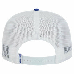 New Era Golden State Warriors Dip-Dye 9FIFTY A-Frame Trucker Snapback Hat White/Royal