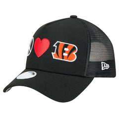 Cincinnati Bengals New Era Women's Peace & Love Trucker 9FORTY Adjustable Hat - Black - NFL