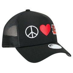 Cincinnati Bengals New Era Women's Peace & Love Trucker 9FORTY Adjustable Hat - Black - NFL