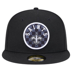 New Orleans Saints New Era Checkered 59FIFTY Fitted Hat - Black - NFL