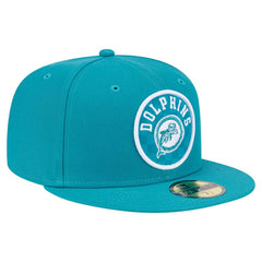 Miami Dolphins New Era Checkered 59FIFTY Fitted Hat - Aqua - NFL