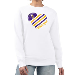 Minnesota Vikings G-III 4Her by Carl Banks Women's Heart Graphic Fleece Pullover Sweatshirt - White - NFL