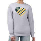 Green Bay Packers G-III 4Her by Carl Banks Women's Heart Graphic Fleece Pullover Sweatshirt - Heather Gray - NFL