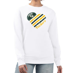 Green Bay Packers G-III 4Her by Carl Banks Women's Heart Graphic Fleece Pullover Sweatshirt - White - NFL