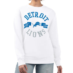 Detroit Lions G-III 4Her by Carl Banks Women's Large Team Graphic Fleece Pullover Sweatshirt - White - NFL