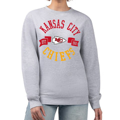 Kansas City Chiefs G-III 4Her by Carl Banks Women's Large Team Graphic Fleece Pullover Sweatshirt - Heather Gray - NFL