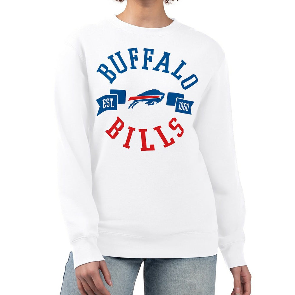Buffalo Bills G-III 4Her by Carl Banks Women's Large Team Graphic Fleece Pullover Sweatshirt - White - NFL