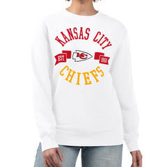 Kansas City Chiefs G-III 4Her by Carl Banks Women's Large Team Graphic Fleece Pullover Sweatshirt - White - NFL