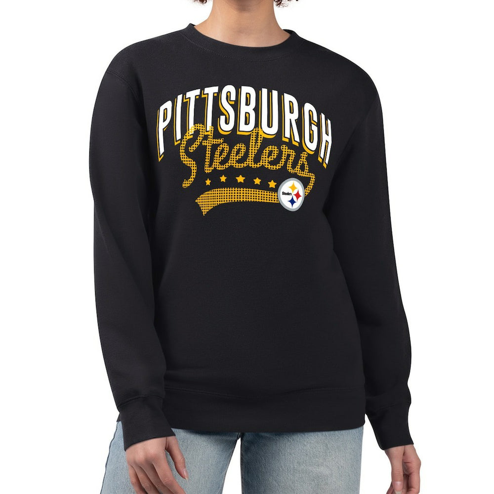 Pittsburgh Steelers G-III 4Her by Carl Banks Women's Filigree Logo Graphic Fleece Pullover Sweatshirt - Black - NFL