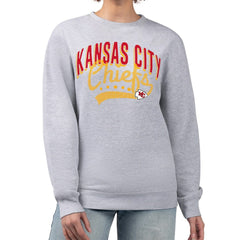 Kansas City Chiefs G-III 4Her by Carl Banks Women's Filigree Logo Graphic Fleece Pullover Sweatshirt - Heather Gray - NFL