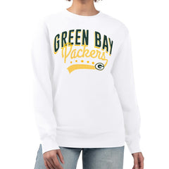 Green Bay Packers G-III 4Her by Carl Banks Women's Filigree Logo Graphic Fleece Pullover Sweatshirt - White - NFL
