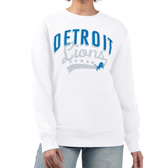 Detroit Lions G-III 4Her by Carl Banks Women's Filigree Logo Graphic Fleece Pullover Sweatshirt - White - NFL