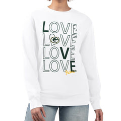 Green Bay Packers G-III 4Her by Carl Banks Women's Lots of Love Graphic Fleece Pullover Sweatshirt - White - NFL
