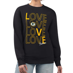 Green Bay Packers G-III 4Her by Carl Banks Women's Lots of Love Graphic Fleece Pullover Sweatshirt - Black - NFL