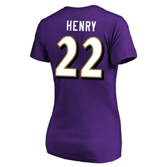 Derrick Henry Baltimore Ravens Women's Plus Size Fair Catch Name & Number Scoop Neck T-Shirt - Purple - NFL