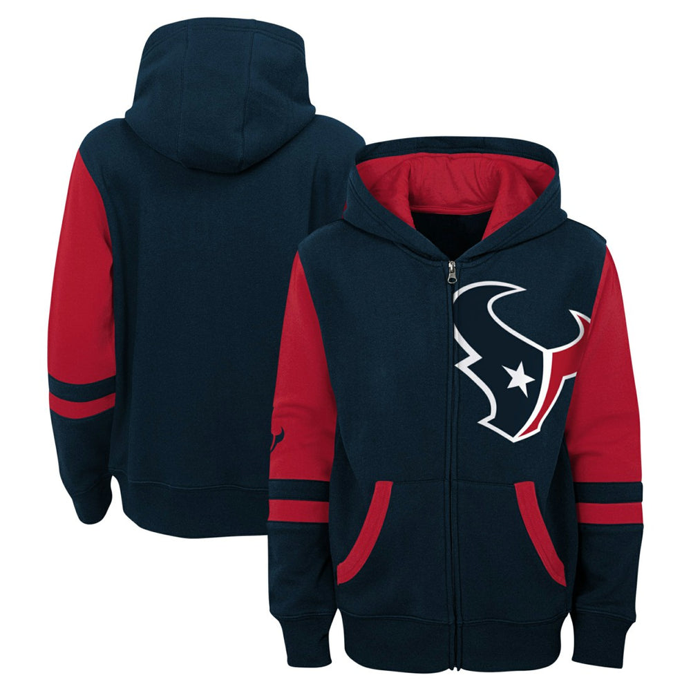 Houston Texans Youth Stadium Color-Block Full-Zip Hoodie - Navy - NFL