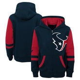 Houston Texans Youth Stadium Color-Block Full-Zip Hoodie - Navy - NFL