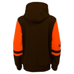Cleveland Browns Youth Stadium Color-Block Full-Zip Hoodie - Brown - NFL