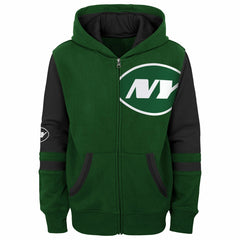 New York Jets Youth Stadium Color-Block Full-Zip Hoodie - Green - NFL