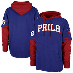 47 brand Philadelphia 76ers '47 Trifecta Shortstop Pullover Hoodie Royal