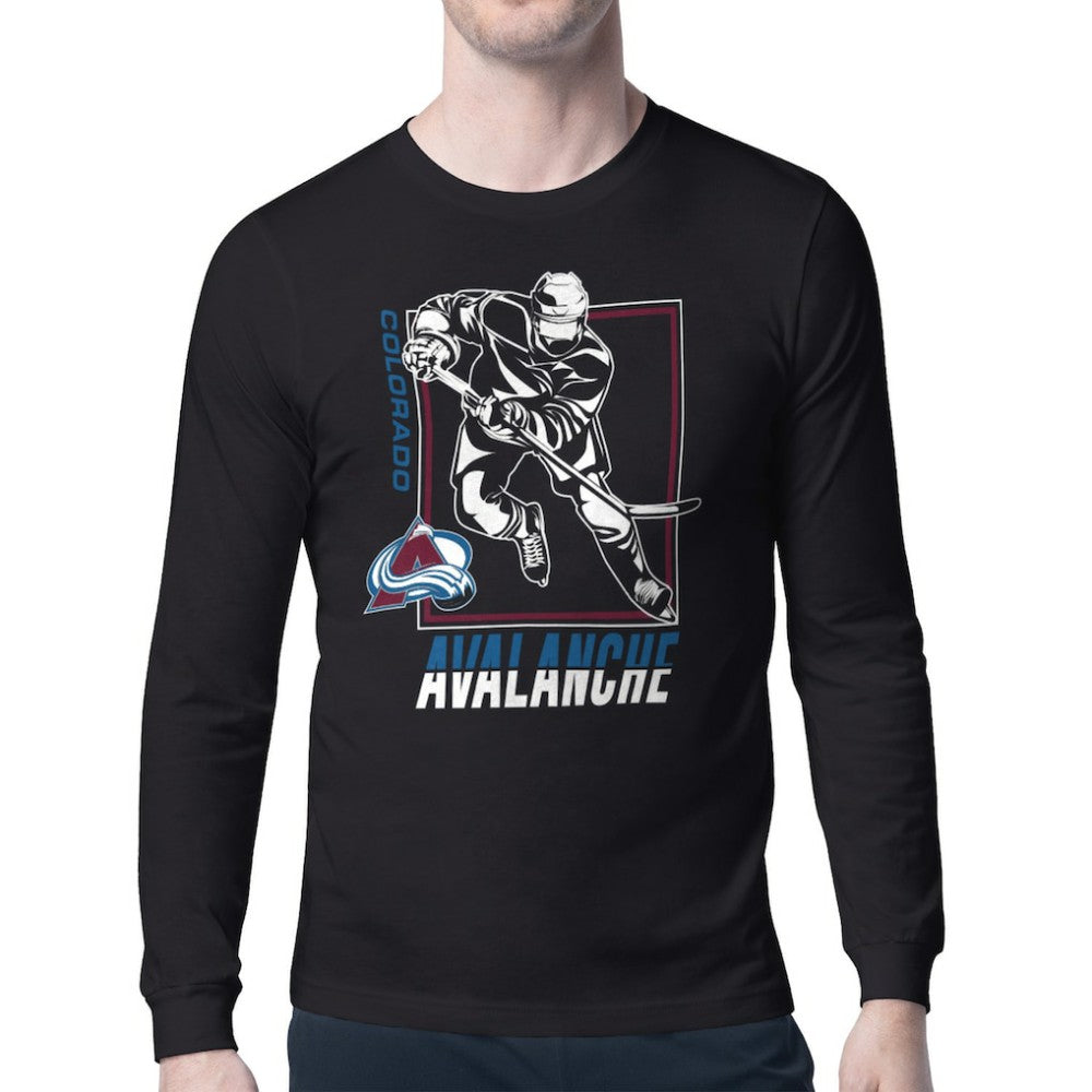 Colorado Avalanche Starter Player Grid Long Sleeve T-Shirt - Black | NHL near me