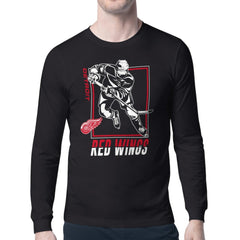 Detroit Red Wings Starter Player Grid Long Sleeve T-Shirt - Black | NHL on sale
