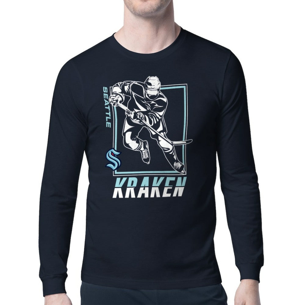 Seattle Kraken Starter Player Grid Long Sleeve T-Shirt - Deep Sea Blue | NHL discount