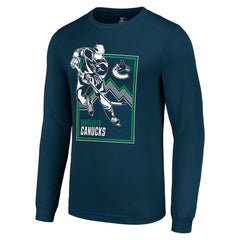 Vancouver Canucks Starter Player Grid Long Sleeve T-Shirt - Blue | NHL Lifestyle