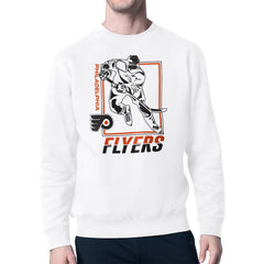Philadelphia Flyers Starter Player Grid Fleece Pullover Sweatshirt - White | NHL Lifestyle