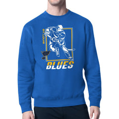 St. Louis Blues Starter Player Grid Fleece Pullover Sweatshirt - Blue | NHL Lifestyle