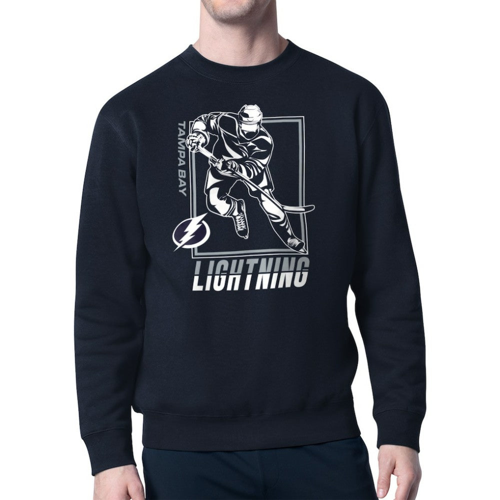 Tampa Bay Lightning Starter Player Grid Fleece Pullover Sweatshirt - Navy | NHL discount