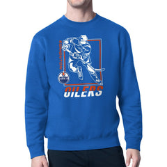Edmonton Oilers Starter Player Grid Fleece Pullover Sweatshirt - Royal | NHL near me