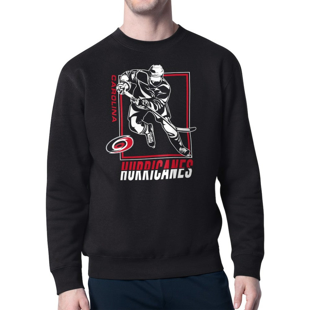 Carolina Hurricanes Starter Player Grid Fleece Pullover Sweatshirt - Black | NHL online