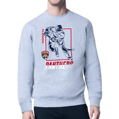 Florida Panthers Starter Player Grid Fleece Pullover Sweatshirt - Heather Gray | NHL Clearance