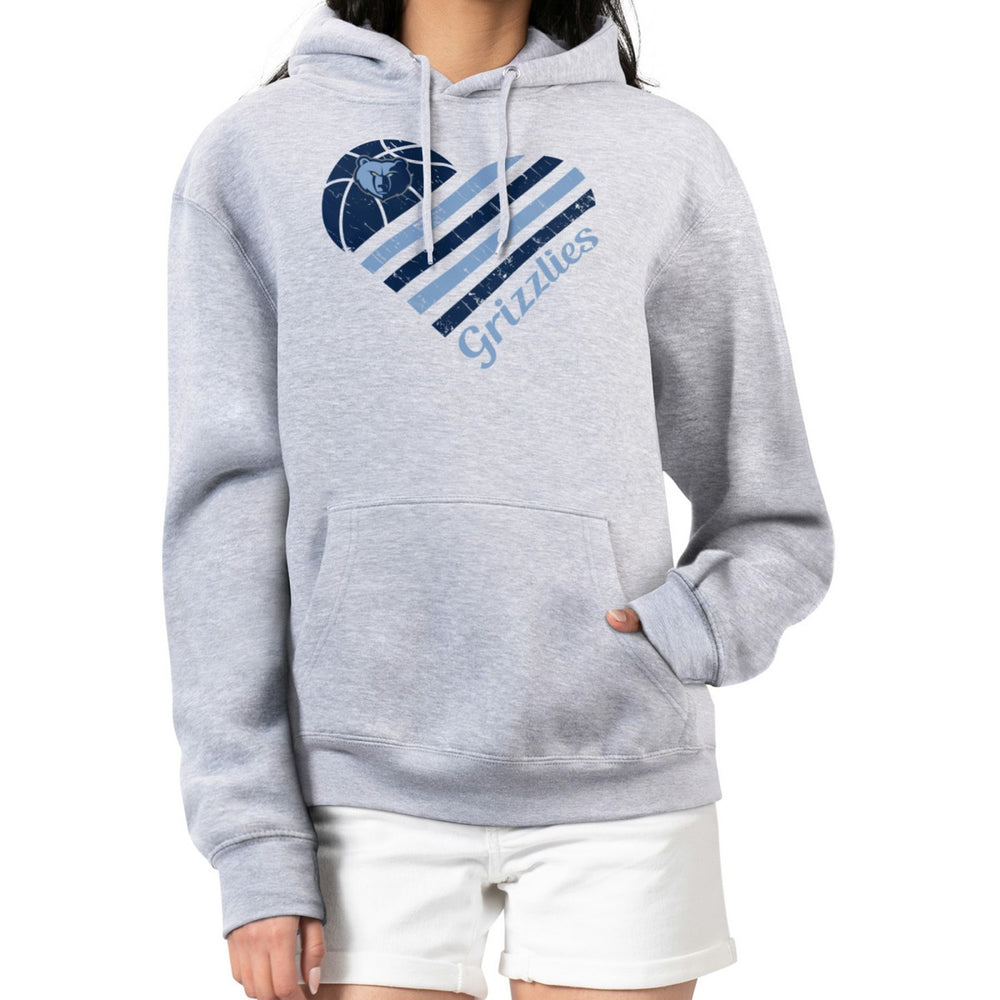 Memphis Grizzlies G-III 4Her by Carl Banks Women's Heart Pullover Hoodie - Heather Gray