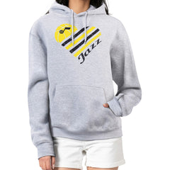 Utah Jazz G-III 4Her by Carl Banks Women's Heart Pullover Hoodie - Heather Gray