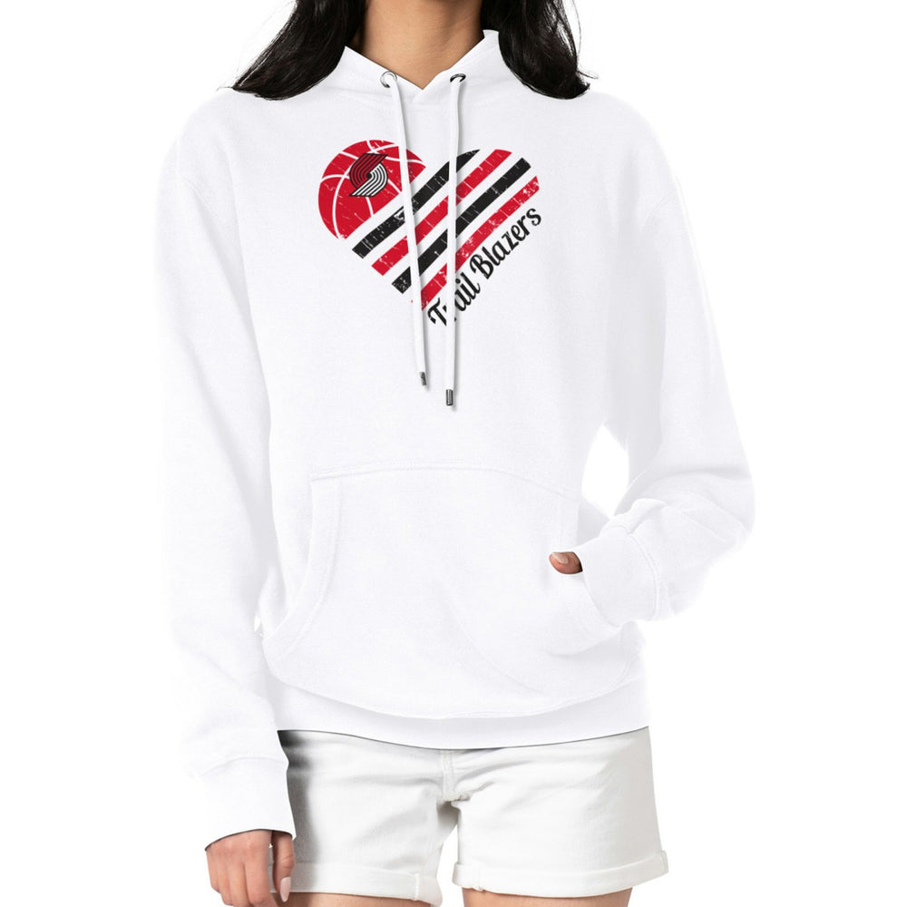 Portland Trail Blazers G-III 4Her by Carl Banks Women's Heart Pullover Hoodie - White