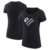 Golden State Warriors G-III 4Her by Carl Banks Women's Super-Slim Fit Lightweight Heart T-Shirt Black