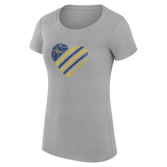 Golden State Warriors G-III 4Her by Carl Banks Women's Super-Slim Fit Lightweight Heart T-Shirt Heather Gray
