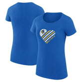 Golden State Warriors G-III 4Her by Carl Banks Women's Super-Slim Fit Lightweight Heart T-Shirt Royal