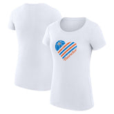 Oklahoma City Thunder G-III 4Her by Carl Banks Women's Super-Slim Fit Lightweight Heart T-Shirt White