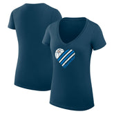 Oklahoma City Thunder G-III 4Her by Carl Banks Women's Super-Slim Fit Lightweight Heart V-Neck T-Shirt Navy