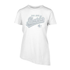 San Jose Sharks Levelwear Women's Birch Sweep T-Shirt - White | NHL Lifestyle