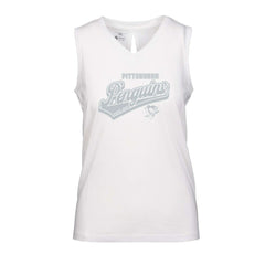 Pittsburgh Penguins Levelwear Women's Paisley Sweep V-Neck Tank Top - White | NHL near me