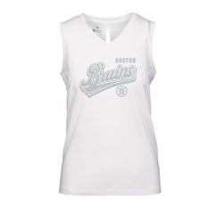 Boston Bruins Levelwear Women's Paisley Sweep V-Neck Tank Top - White | NHL near me