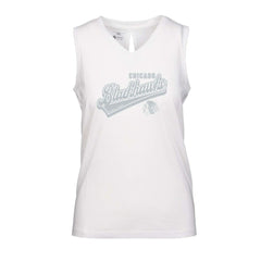 Chicago Blackhawks Levelwear Women's Paisley Sweep V-Neck Tank Top - White | NHL Lifestyle